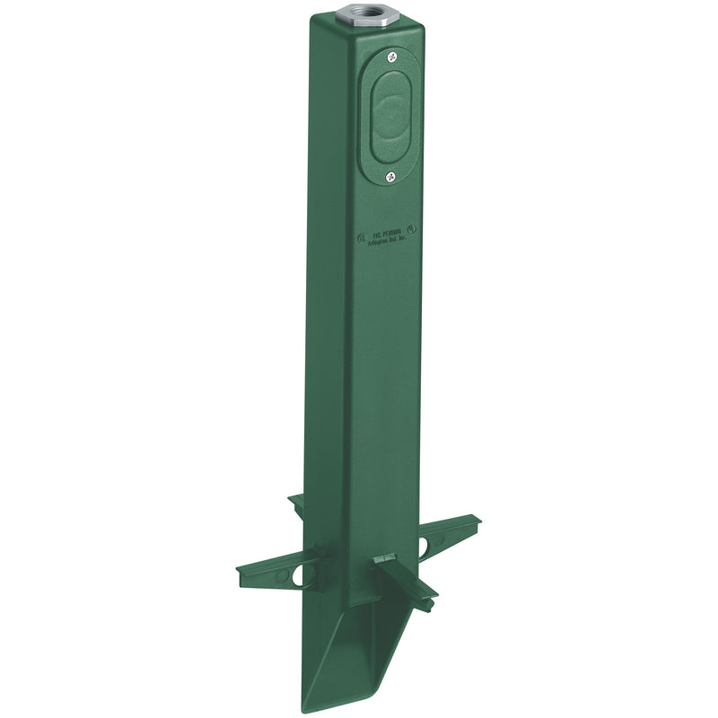 Arlington GPL19G Outdoor Garden Post for 2 or 3-Wire Lighting Fixture Green