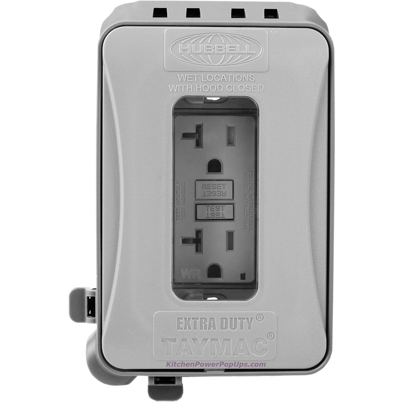 ML500G Gray Outdoor Weatherproof Wall Box with Matching GFCI Outlet