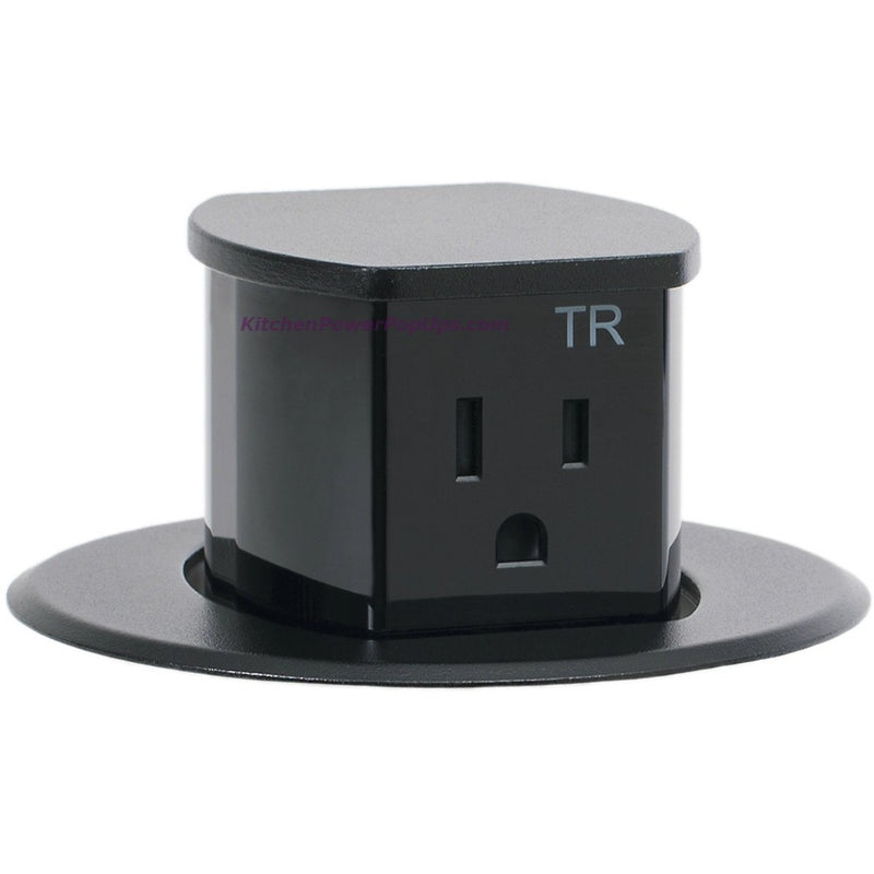 Hubbell RCT200BK Waterproof Dual Sided Pop Up Counter Outlet Black