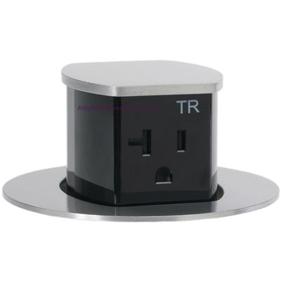 RCT221ALU Waterproof Pop Up Flush Mount 20A Counter Outlet - Aluminum