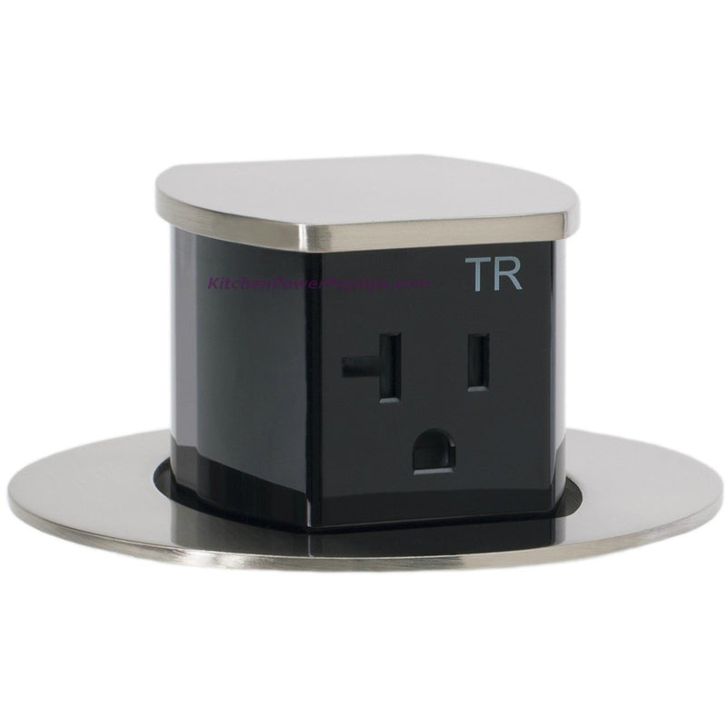 RCT221NI Waterproof Pop Up Flush Mount 20A Counter Outlet - Nickel