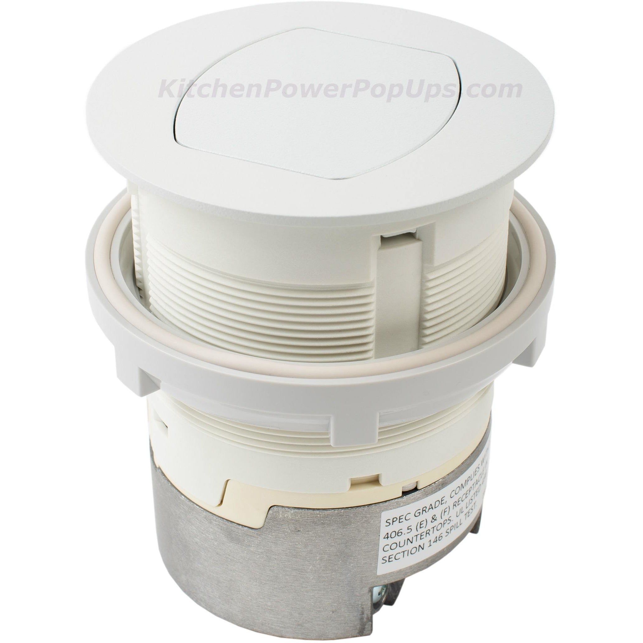 TG Square Pop-Up Floor Box Kit, 20A Tamper-Resistant Duplex Receptacle, Watertight Gasket