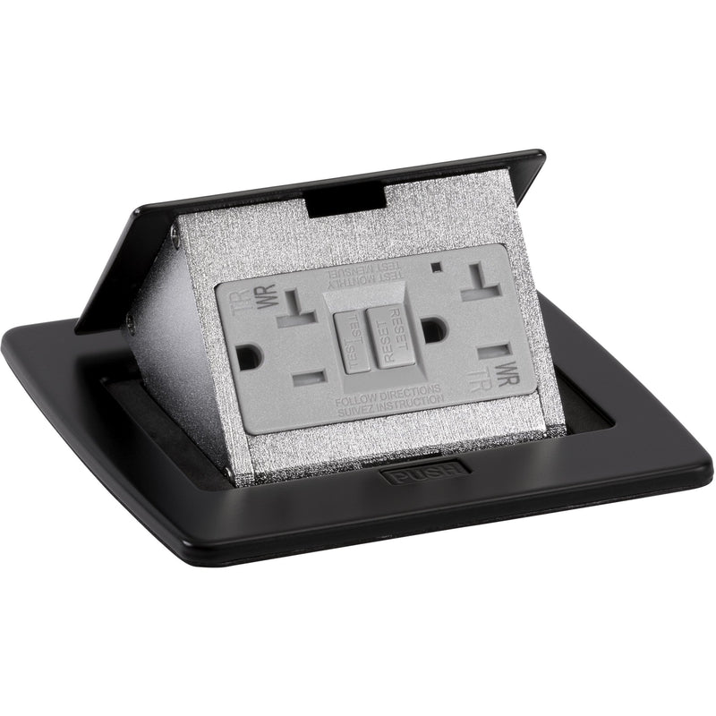 Lew Electric PUFP-CT-BK Black Countertop Pop Up Outlet