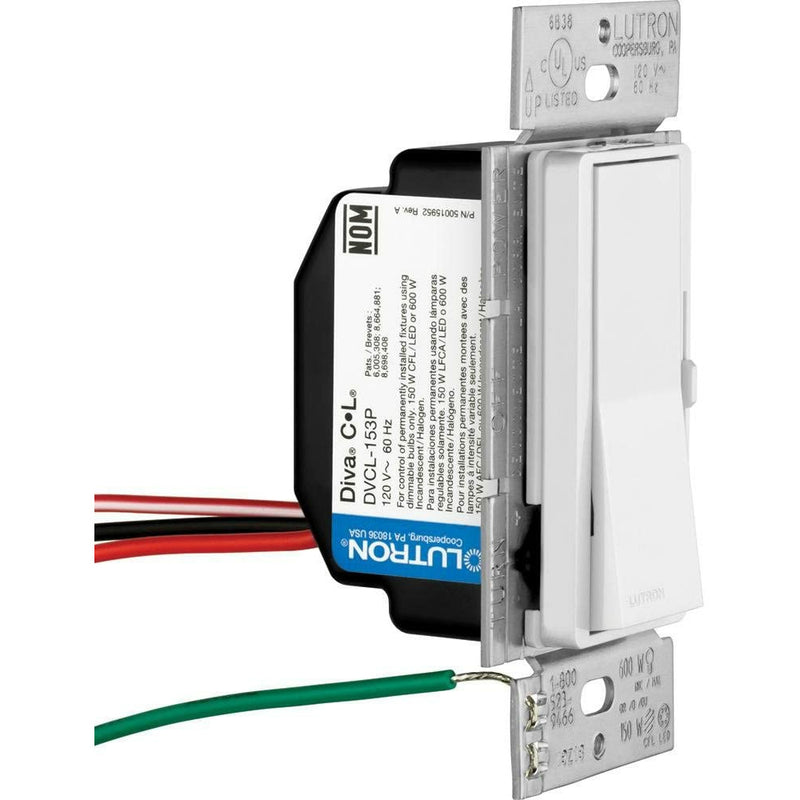 Lutron Diva Dimmer Switch - side view