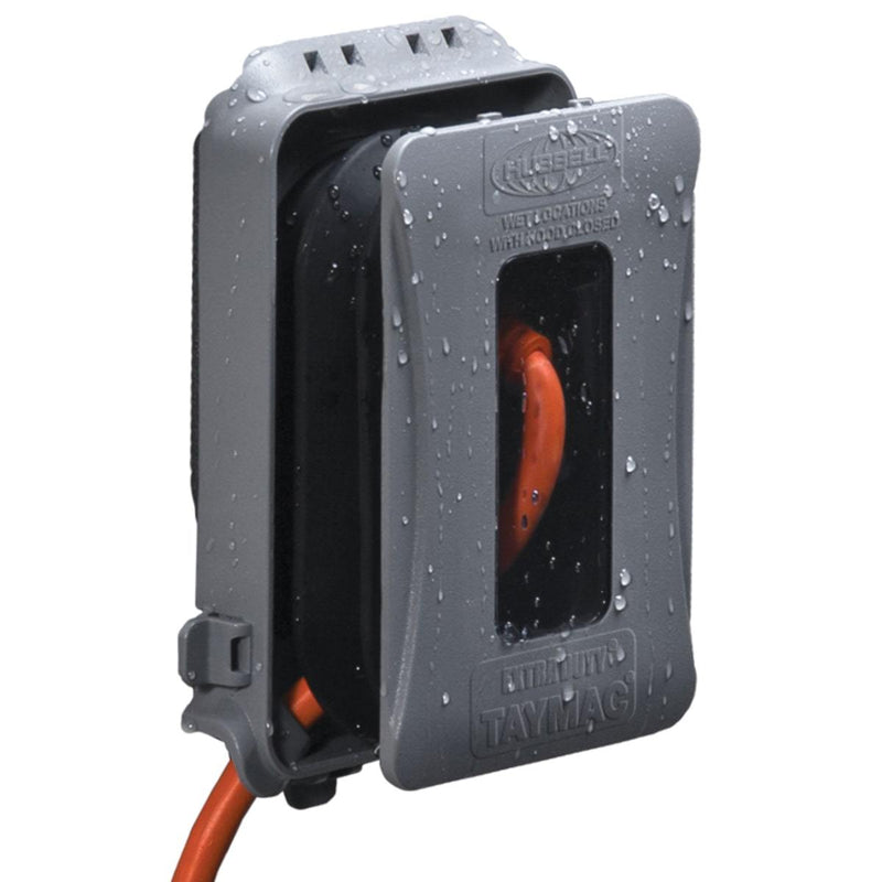 Taymac ML500G Weatherproof Outlet Cover, Showing Cords
