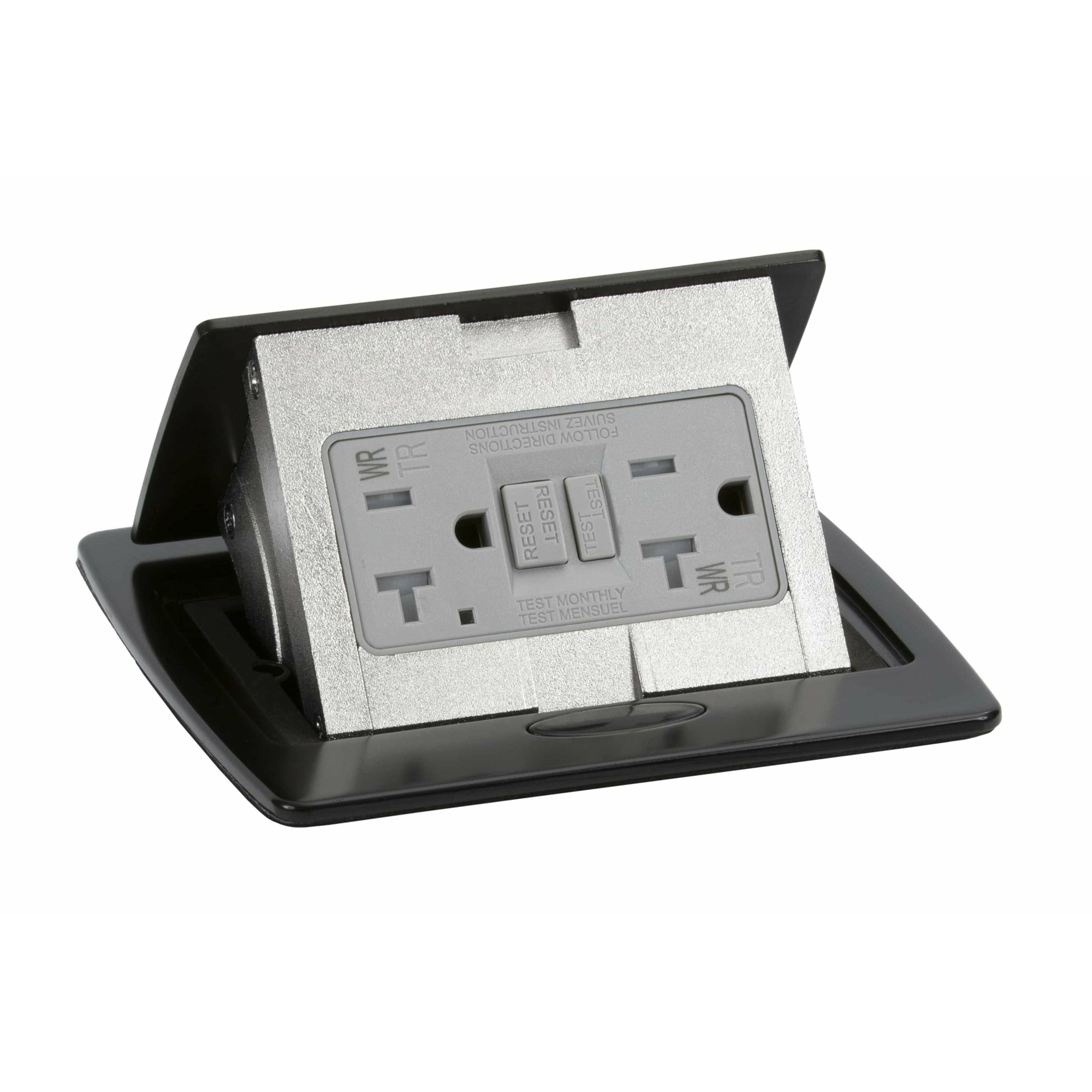 Kitchen Countertop Pop Up Electrical Outlet, 20A GFCI, Matte Black