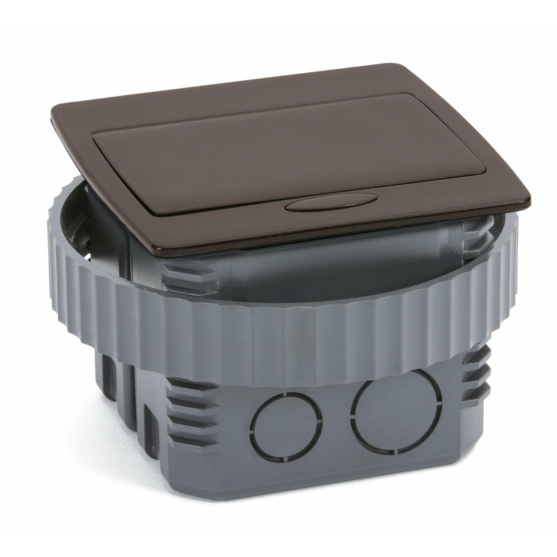 Kitchen Counter Pop Up Outlet Charging USB A/C Ports, Dark Bronze, Showing Lid Closed