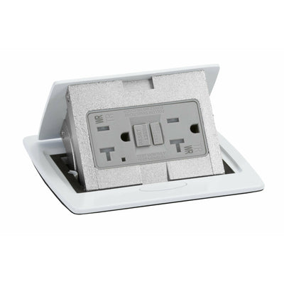 Kitchen Countertop Pop Up Electrical Outlet, 20A GFCI, White
