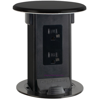 Lew Electric PUR15-BK-DS Countertop Waterproof Pop Up Outlet, Black