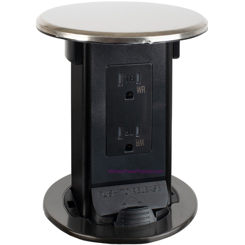Lew Electric PUR15-S-DS Countertop Waterproof Pop Up Outlet, Stainless