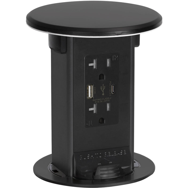 Lew Electric PUR20-BK-AC-USB Counter Waterproof Pop Up 20A/USB, Black