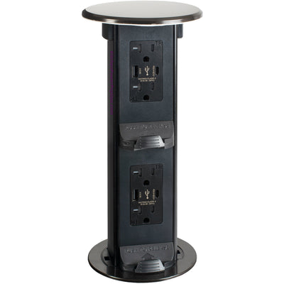 4 Power, 4 USB Charging Pop Up Countertop Outlet - Dark Bronze