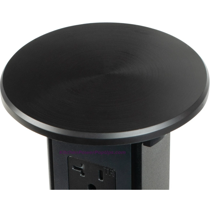 Countertop Pop Up 20A GFI, Spill Proof, Wireless Charging Black Top, Showing Top