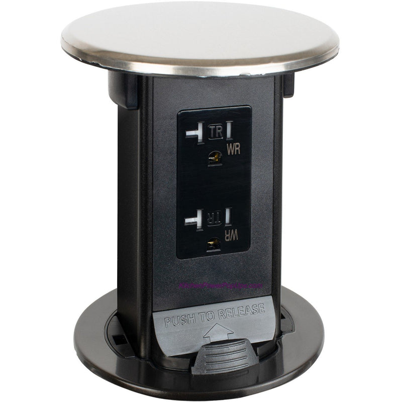 Lew Electric PUR20-S-DS Countertop Waterproof Pop Up Outlet, Stainless