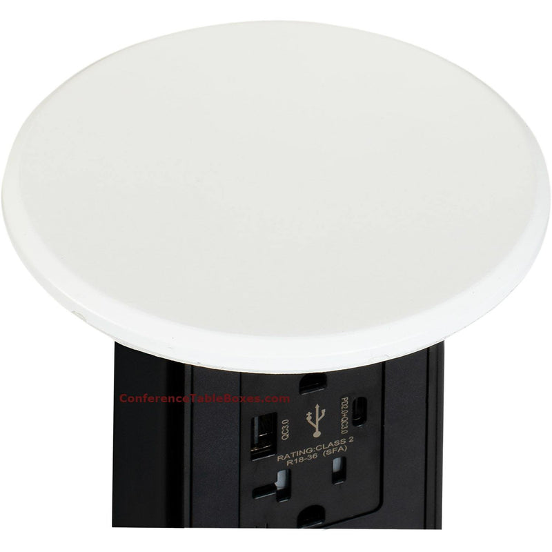 Lew Electric PUR20-NS-DS Countertop Waterproof Pop Up Outlet, White, Top