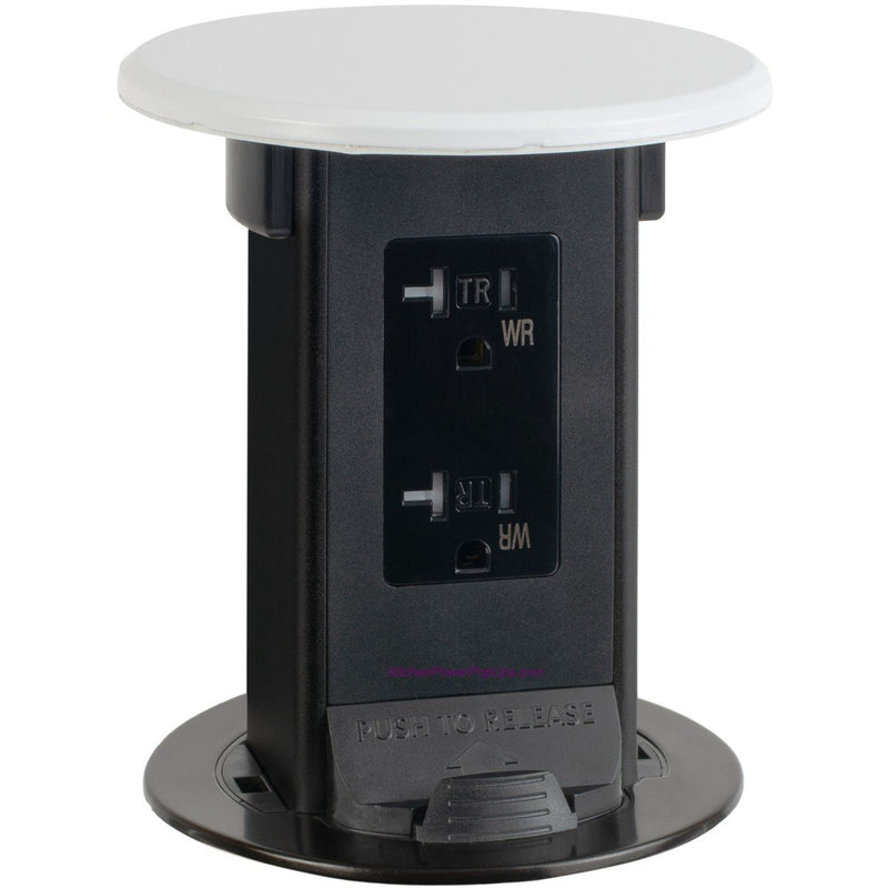 Lew Electric PUR20-NS-DS Countertop Waterproof Pop Up Outlet, White
