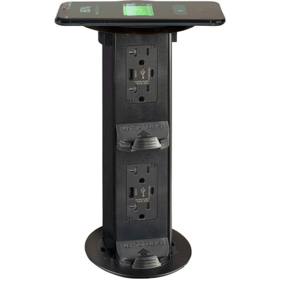 Counter Waterproof 2-Stage Pop Up USB-A/C Outlets, QI Charging, Bronze