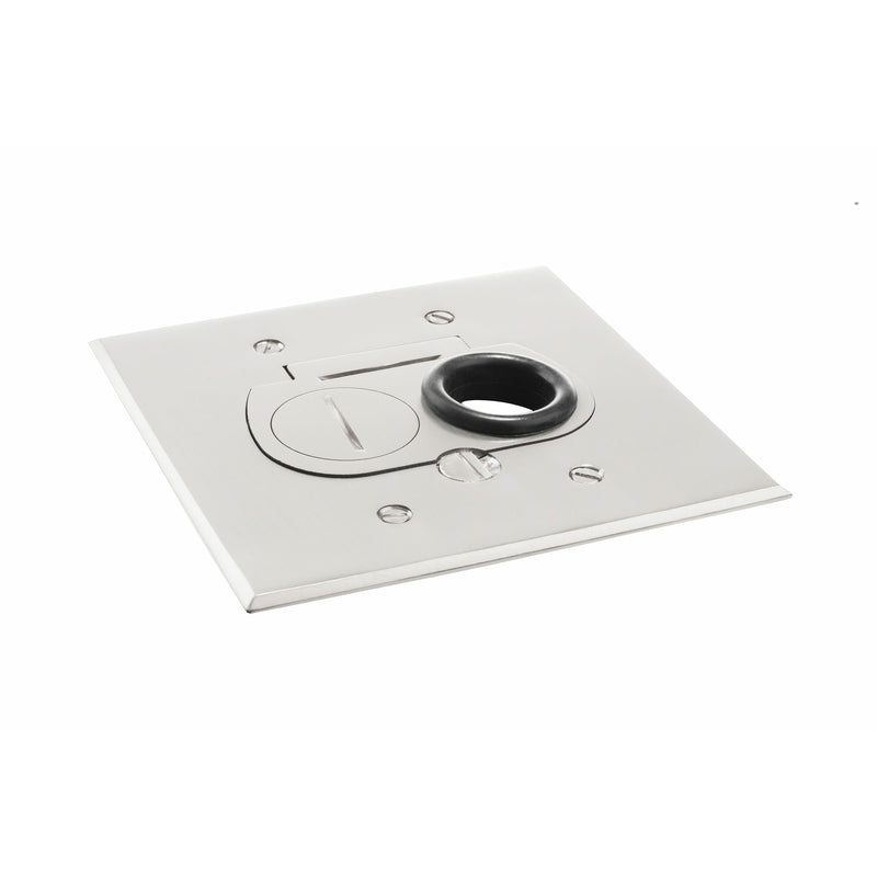 Lew Electric RCFB-1-NS Concealed Plug Floor Box, 1 Outlet, Nickel