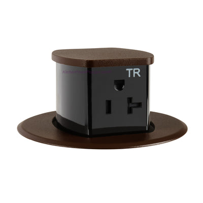 RCT220BZE Waterproof Dual Sided Pop Up 20A Countertop Outlet, Brown