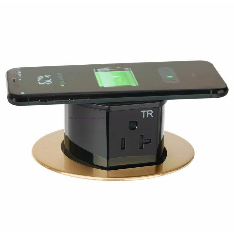 Hubbell RCT620BR, Wireless Charging, Black Middle