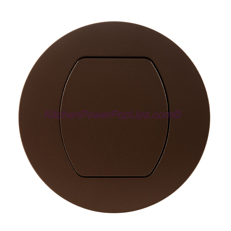RCT221BZE Waterproof Pop Up Flush Mount 20A Counter Outlet - Brown, Top