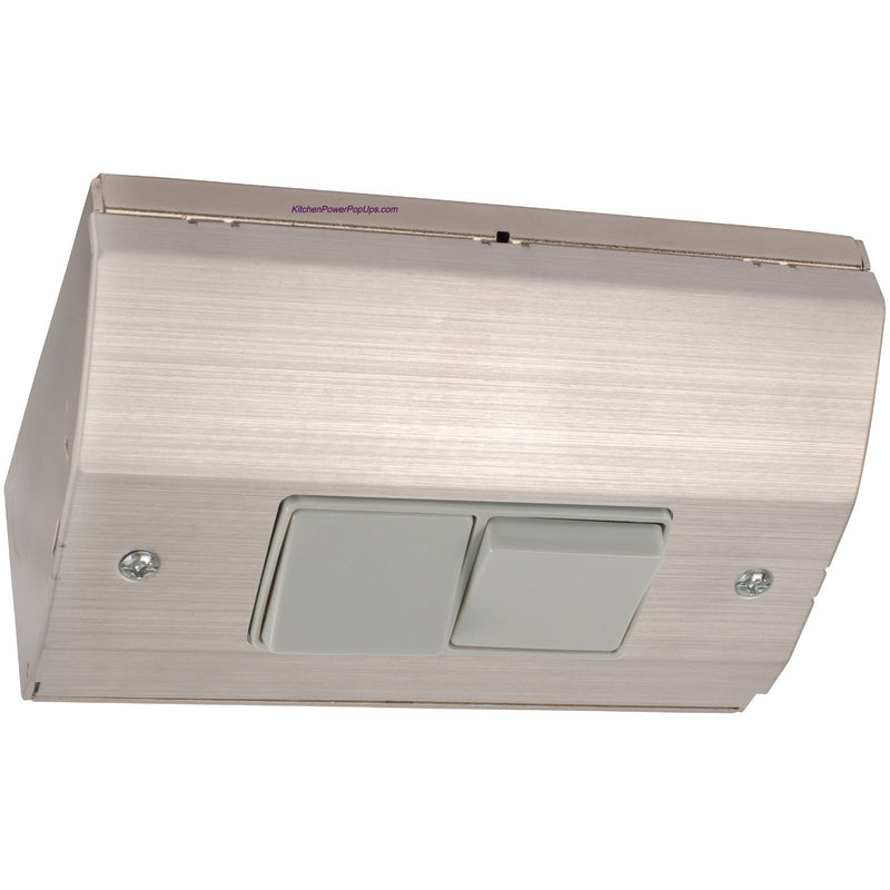 RU100SSDLS Under Cabinet Slim Dual Rocker Light Switch Box, Stainless