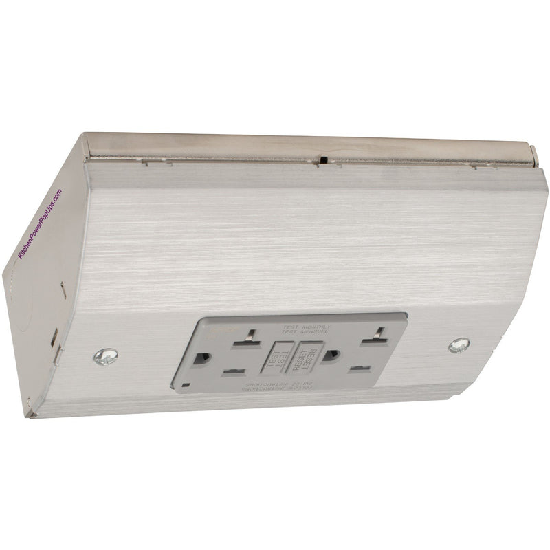 Under Cabinet Angled Power Strip AFCI and GFCI Combo Outlet, Stainless