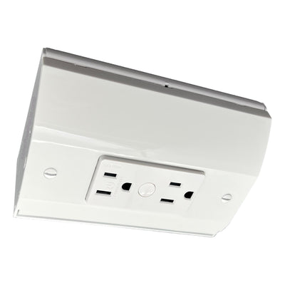 Under Cabinet Angled Power Strip Smart Wi-Fi Outlet - White