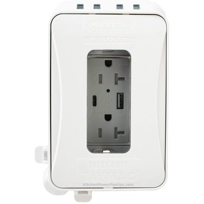 ML500W White Outdoor Weatherproof Wall Box w/ USB Charging WR Outlet