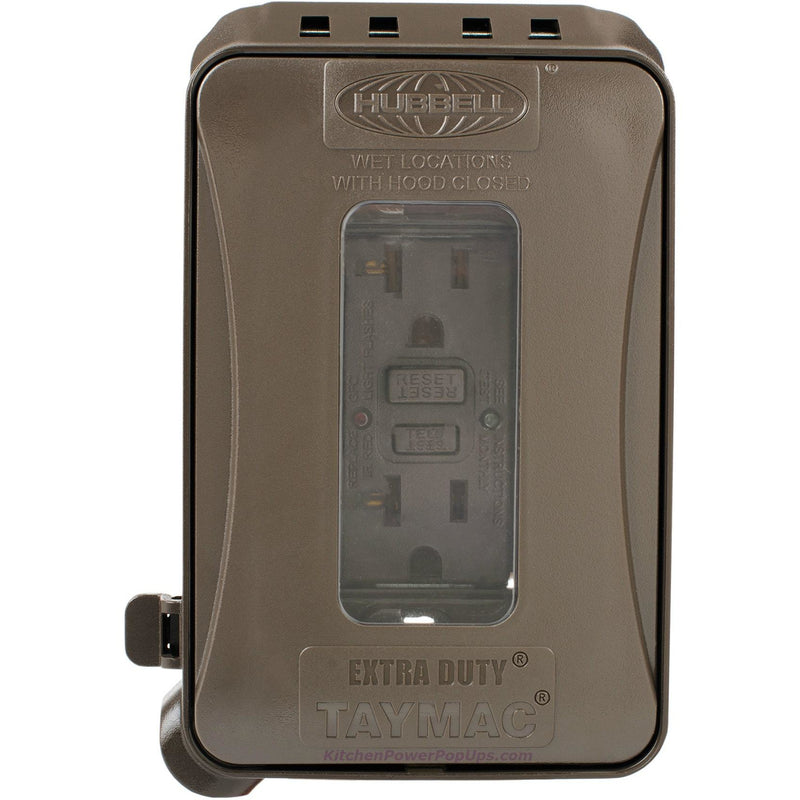 ML500Z Brown Outdoor Weatherproof Wall Box with Matching GFCI Outlet