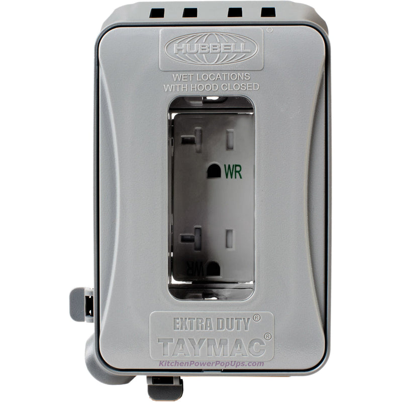 ML500G Gray Outdoor Weatherproof Wall Box w/ Gray Duplex WR Outlet
