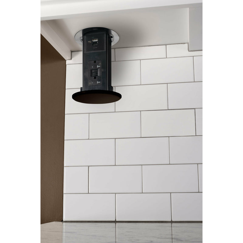 Lew Electric UCPDR-20-DB-GFI-USB Under Cabinet Low Profile Drop-Down GFCI Outlet, Charging USB, Brown