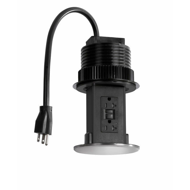 Disappearing Under Cabinet Pop Down, 2 Plug 20A GFI Outlet, Stainless