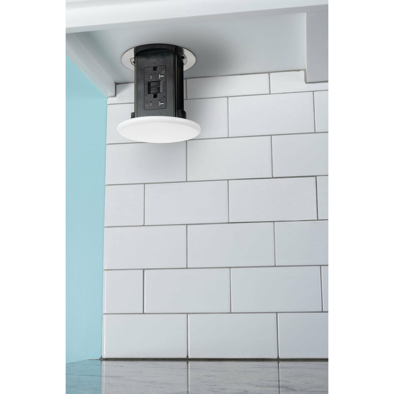 Lew Electric UCPDR-20-WT Under Cabinet Pop Down Outlet in White