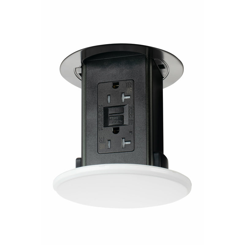 Lew Electric UCPDR-20-WT Under Cabinet Pop Down Outlet in White