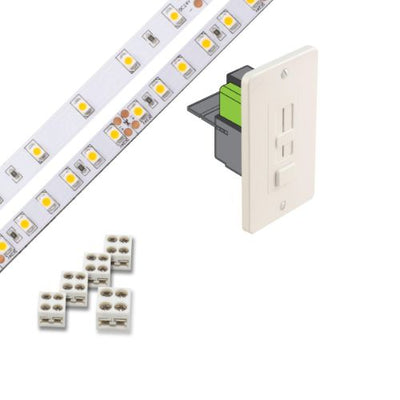 Under Cabinet Light Kit, 16' LED Tape Strip, 60W Dimmer/Driver Switch